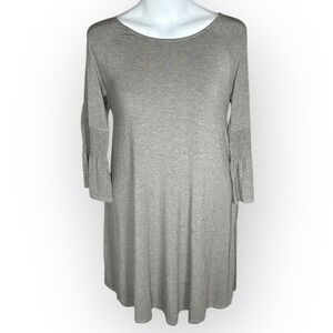 Agnes‎ & Dora Heather Gray Walker Dress XS NWT Smocked Cuff 3/4 Sleeve Pockets